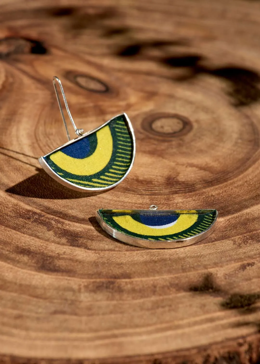 Pendientes Plata de Ley media luna DIBABA