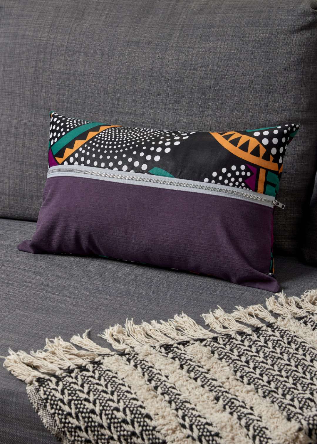 Funda de cojín algodón/cremallera JEGUEMAR