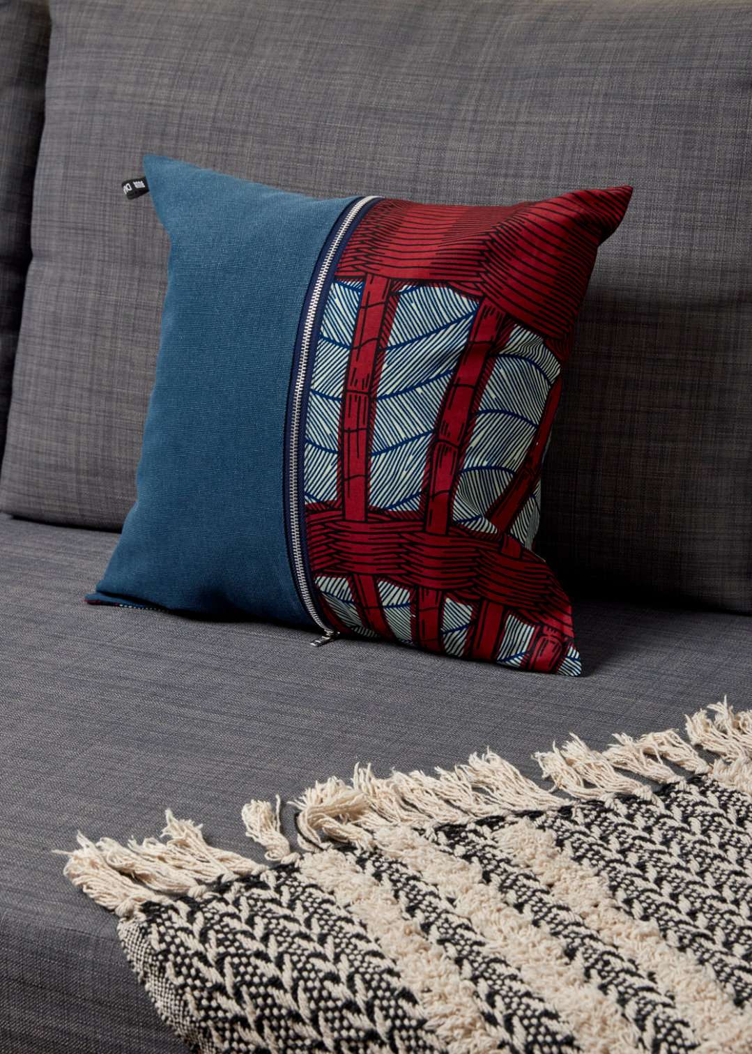 Funda de cojín algodón/cremallera DIOP